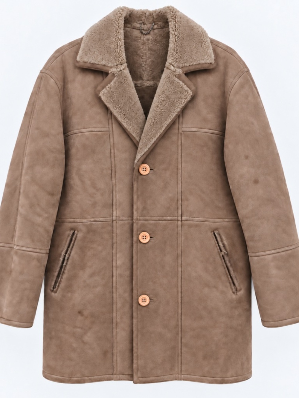 Vintage 1991 Super Leder Boutique Shearling Coat Mens M Made in Italy